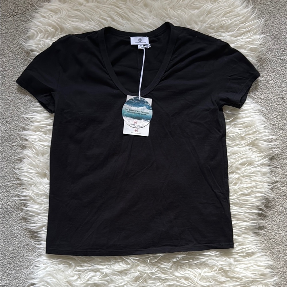 NWT AG Jeans Adriano Goldschmied Black Short Sleeve Shirt